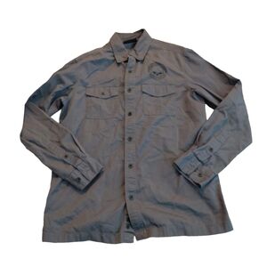 Harley-Davidson Gray Skull Long-Sleeve Button-Front Shirt
